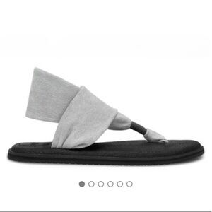 Sanuk Yoga Thongs Yoga Sling 2 Flip Flops Gray Grey NEW Foam Comfort Size‎ 6